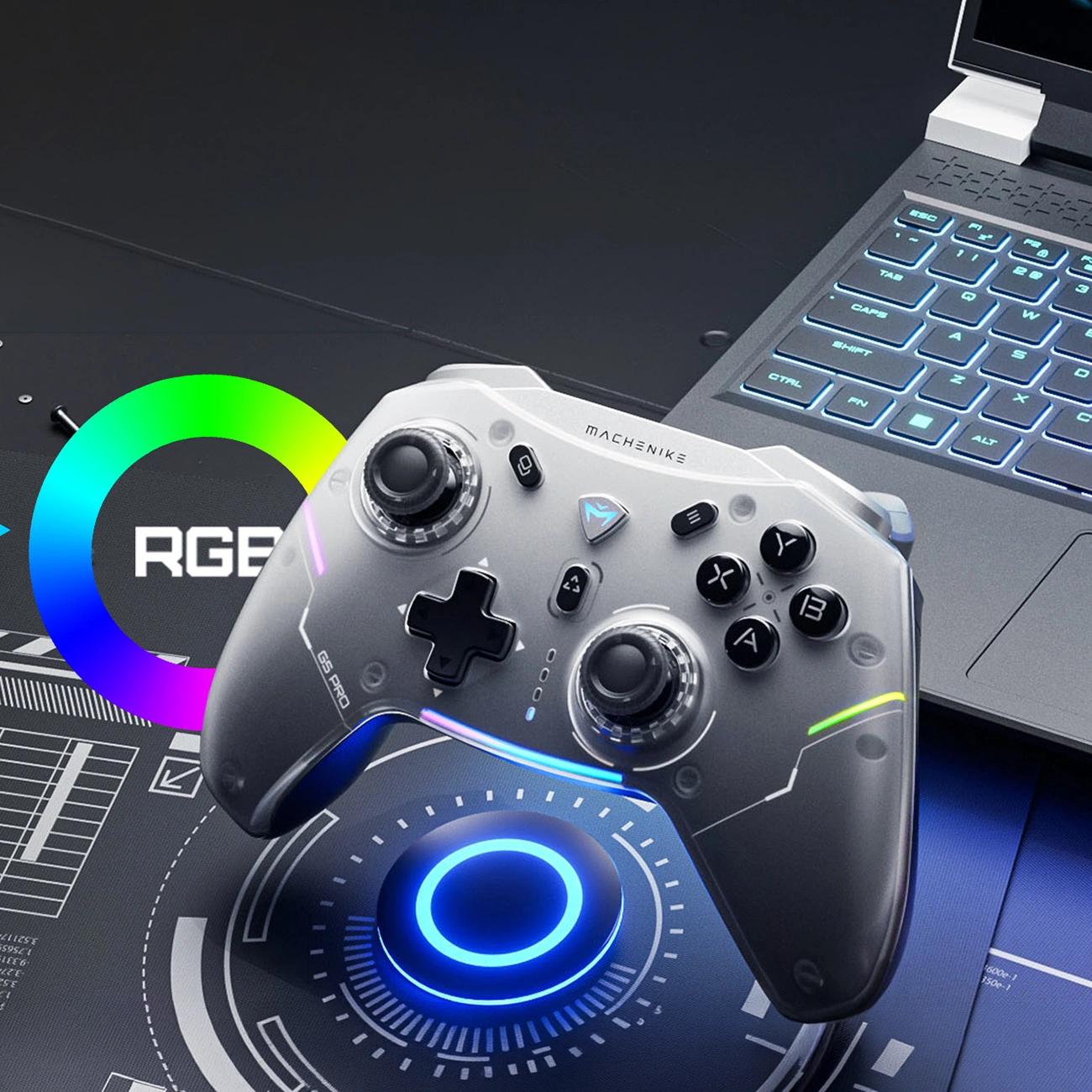 Machenike G5Pro Max Controller mit Ladestation, Grau