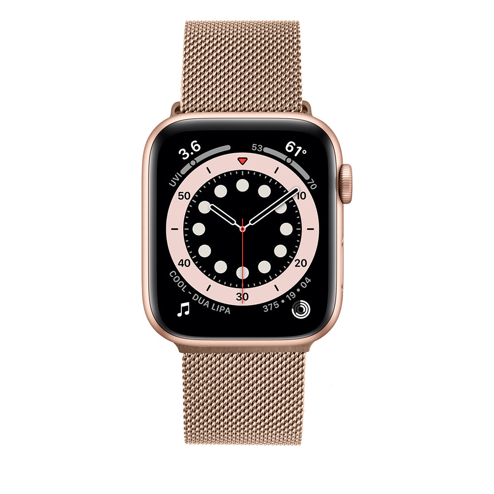 Fixed Mesh Armband für Apple Watch 42mm / 41mm / 40mm / 38mm Serie, Roségold