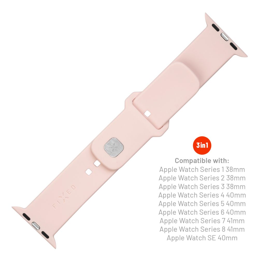 Bracelet Fixed Silicone Sporty pour Apple Watch 42mm / 41mm / 40mm / 38mm Series, Rose