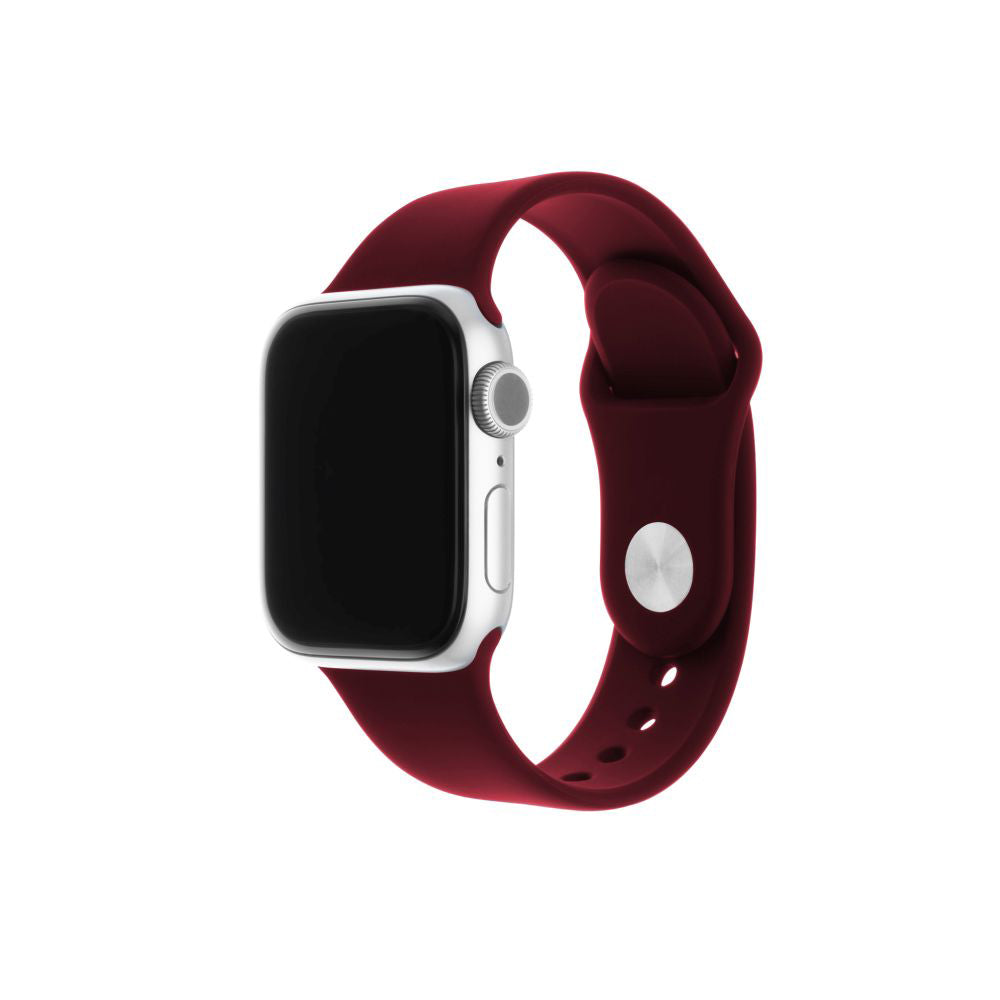 Fixed Silicone Sporty Armband für Apple Watch 49mm / 46mm / 45mm / 44mm / 42mm Serie, Kirschrot
