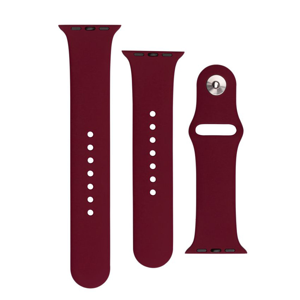 Fixed Silicone Sporty Armband für Apple Watch 49mm / 46mm / 45mm / 44mm / 42mm Serie, Kirschrot