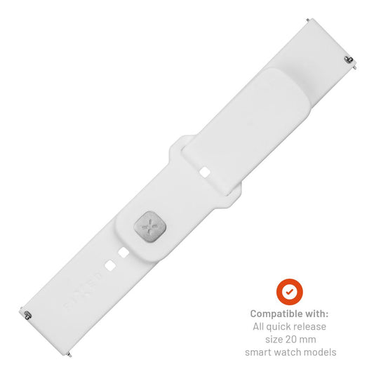 Fixed Silicone Sporty Armband für Samsung Galaxy Watch / Huawei Watch Series, 20mm, Weiß