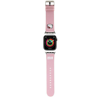 Hello Kitty Lederarmband Kitty Head für Apple Watch 42mm / 41mm / 40mm / 38mm Serie, Rosa