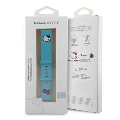 Bracelet Hello Kitty Silicone Kitty Head pour Samsung Galaxy Watch / Huawei Watch 46mm / 45mm / 41mm Series, Bleu
