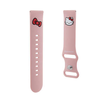 Bracelet Hello Kitty Silicone Kitty Head pour Samsung Galaxy Watch / Huawei Watch 46mm / 45mm / 41mm Series, Rose.