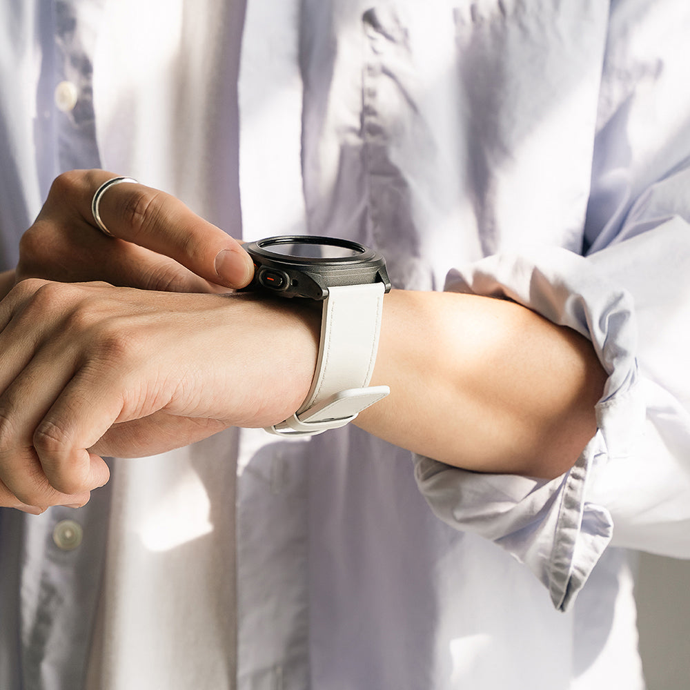 Bracelet Ringke One Basic Bold pour Fossil Watch / Mobvoi Watch / Suunto Watch Series, 24mm, Blanc