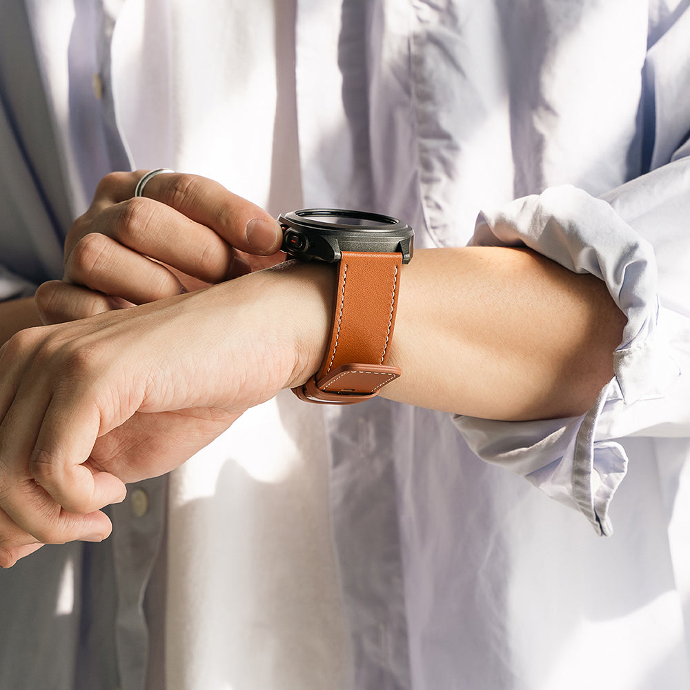 Bracelet Ringke One Basic Bold pour Fossil Watch / Mobvoi Watch / Suunto Watch Series, 24mm, Marron