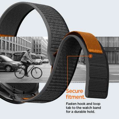 Spigen Athlex Air 2 Armband für Garmin Watch Venu / Forerunner Serie, 22mm, Schwarz Orange AMP11425
