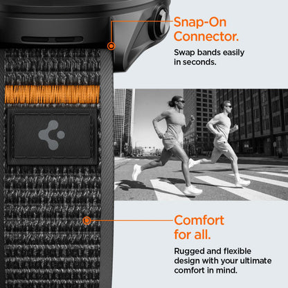 Spigen Athlex Air 2 Armband für Garmin Watch Venu / Forerunner Serie, 22mm, Schwarz Orange AMP11425