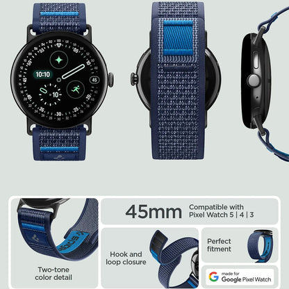 Bracelet Spigen Athlex Air 2 pour Google Pixel Watch 45mm Series, Bleu marine AMP11748