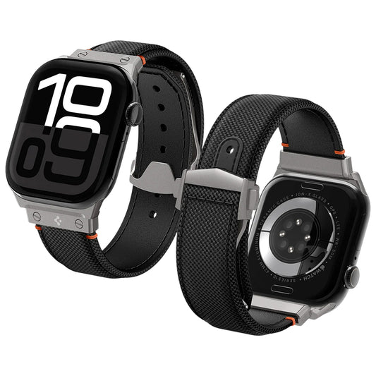 Spigen Classic Fit Armband für Apple Watch 49mm / 46mm / 45mm / 44mm / 42mm Serie, Schwarz AMP09304