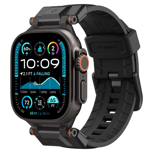 Spigen DuraPro Armor Armband für Apple Watch 49mm / 46mm / 45mm / 44mm / 42mm Serie, Schwarz AMP06065