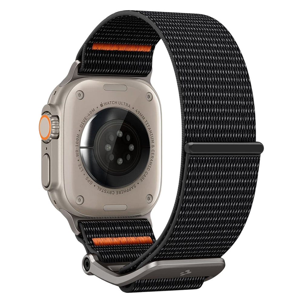 Bracelet Spigen DuraPro Flex pour Apple Watch 49mm / 46mm / 45mm / 44mm Series, Noir Orange AMP05981