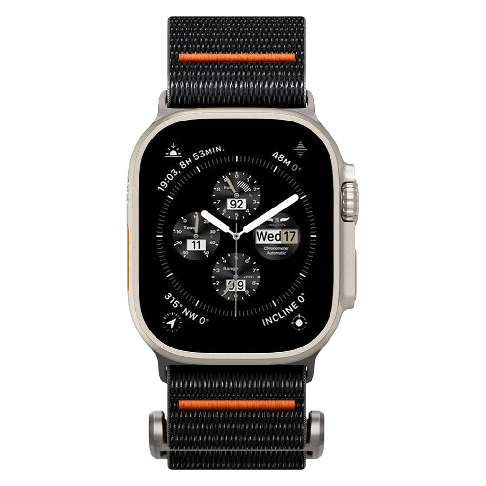 Bracelet Spigen DuraPro Flex pour Apple Watch 49mm / 46mm / 45mm / 44mm Series, Noir Orange AMP05981