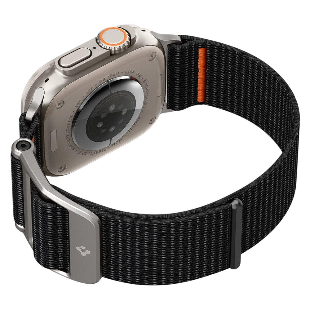 Bracelet Spigen DuraPro Flex pour Apple Watch 49mm / 46mm / 45mm / 44mm Series, Noir Orange AMP05981