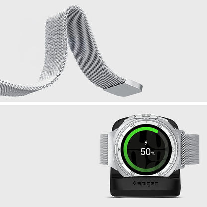 Spigen Metal Fit Armband für Samsung Galaxy Watch9 / Watch8 / Watch8 Classic Serie, Silber AMP10121