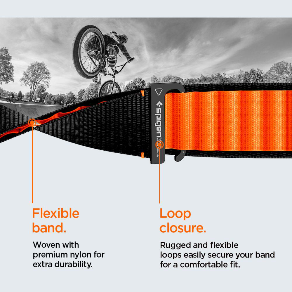 Bracelet Spigen WBF1 pour Apple Watch 49mm / 46mm / 45mm / 44mm Series, Noir Orange