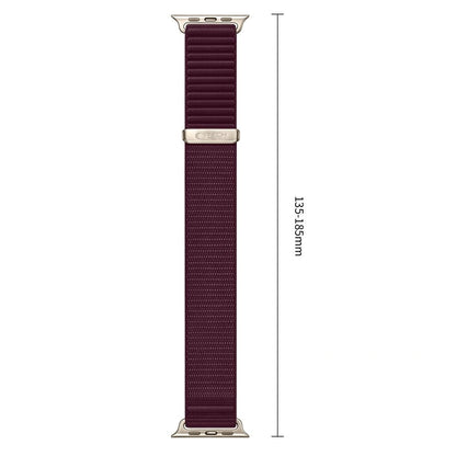 Tech-Protect NylonLoop Strap for Apple Watch 49mm / 46mm / 45mm / 44mm Series, Burgundy
