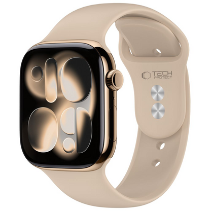 Tech-Protect Silikonarmband für Apple Watch 49mm / 46mm / 45mm / 44mm Serien, Beige