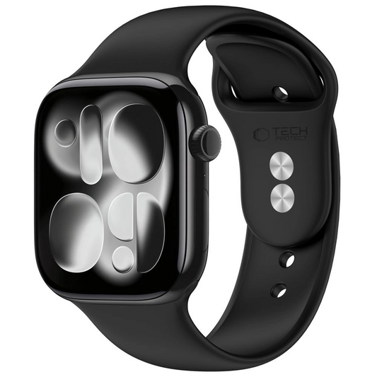 Bracelet Tech-Protect Silicone pour Apple Watch 49mm / 46mm / 45mm / 44mm Series, Noir