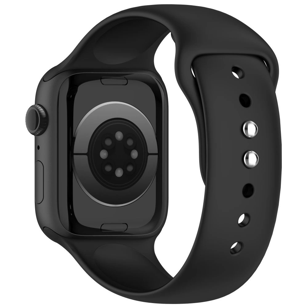 Tech-Protect Silikonarmband für Apple Watch 49mm / 46mm / 45mm / 44mm Serien, Schwarz