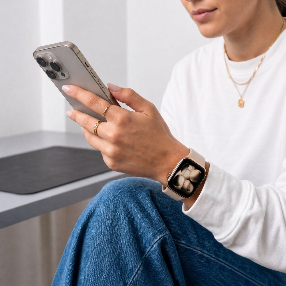 Tech-Protect Silikonarmband für Apple Watch 49mm / 46mm / 45mm / 44mm Serien, Beige