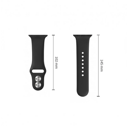 Tech-Protect Silikonarmband für Apple Watch 49mm / 46mm / 45mm / 44mm Serien, Schwarz