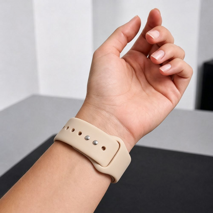 Tech-Protect Silikonarmband für Apple Watch 49mm / 46mm / 45mm / 44mm Serien, Beige