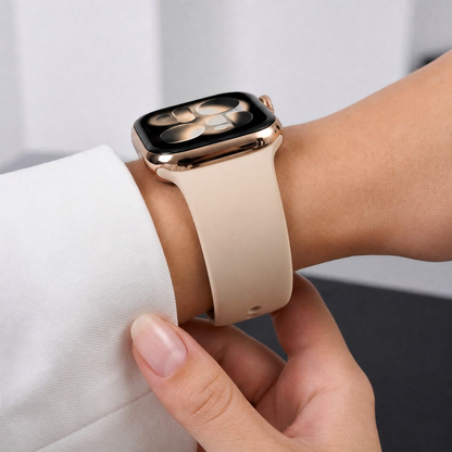 Tech-Protect Silikonarmband für Apple Watch 49mm / 46mm / 45mm / 44mm Serien, Beige