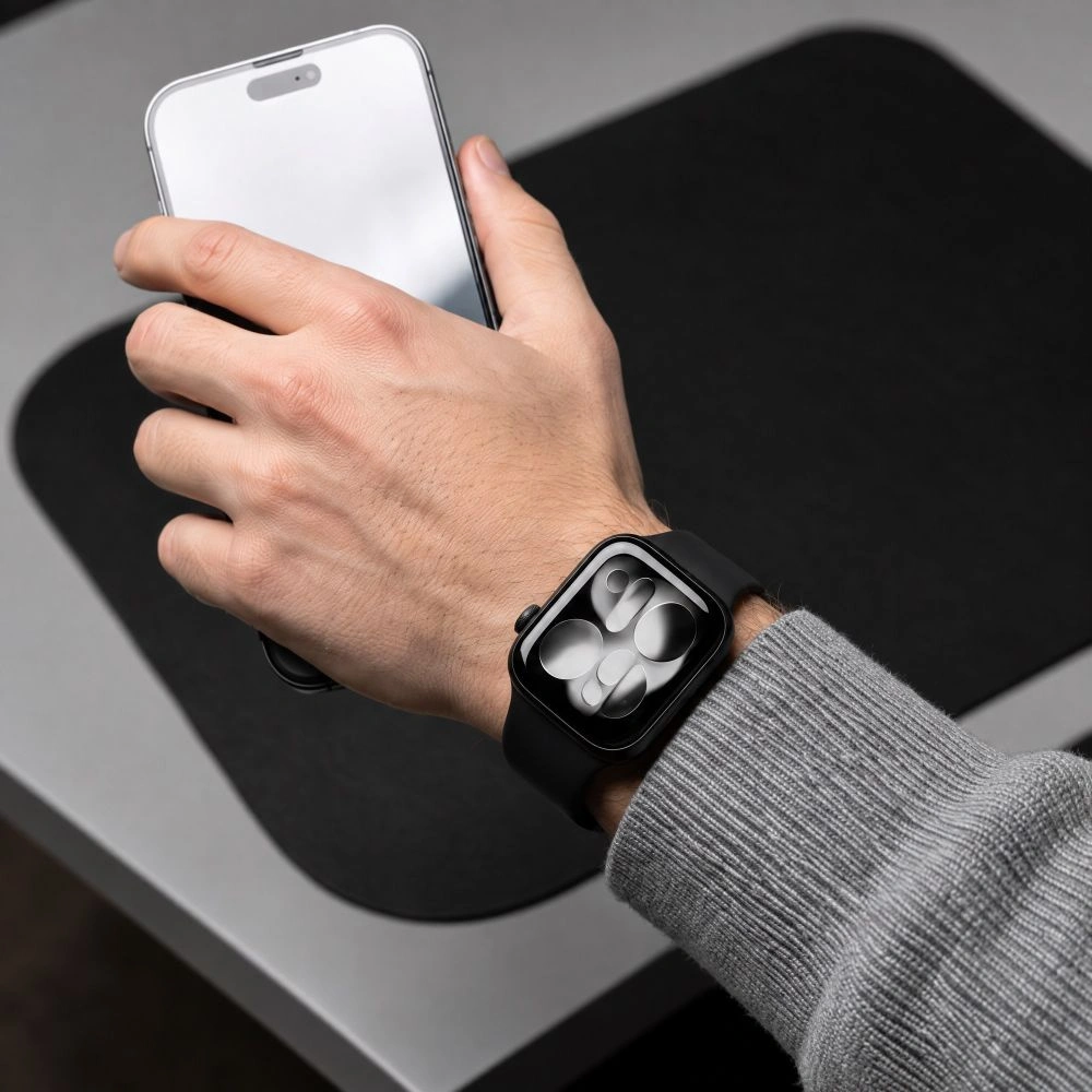 Tech-Protect Silikonarmband für Apple Watch 49mm / 46mm / 45mm / 44mm Serien, Schwarz