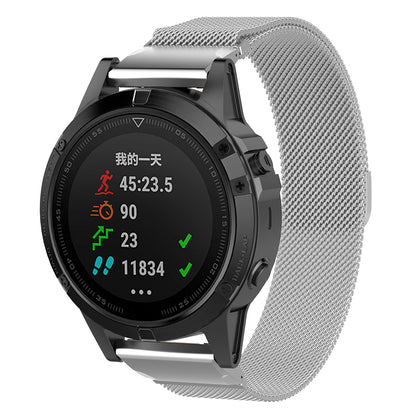 Techsuit W009 Armband für Garmin Watch Fenix Serie, 26mm, Silber