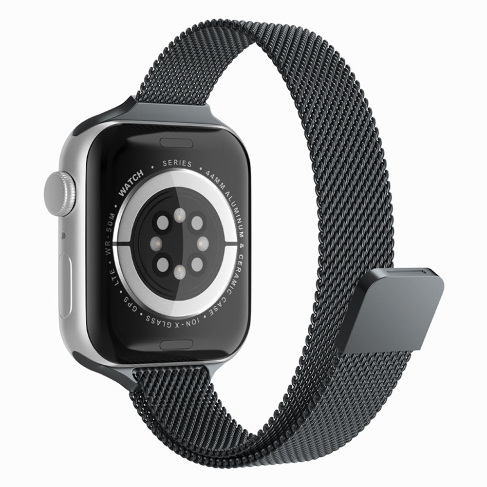 Techsuit W034 Armband für Apple Watch 49mm / 46mm / 45mm / 44mm / 42mm Serie, Schwarz