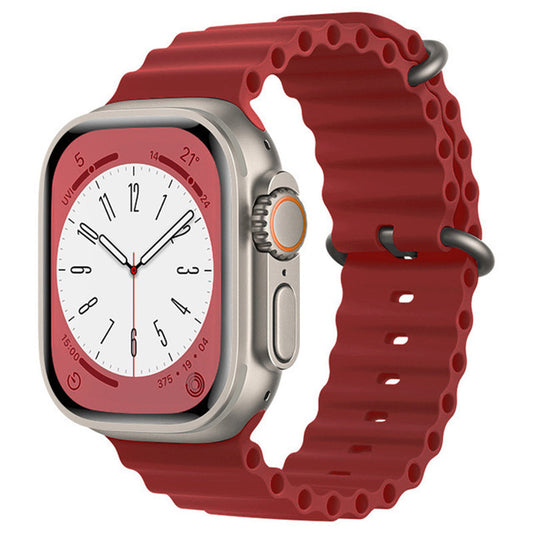 Bracelet Techsuit W038 pour Apple Watch 49mm / 46mm / 45mm / 44mm / 42mm Series, Rouge Foncé