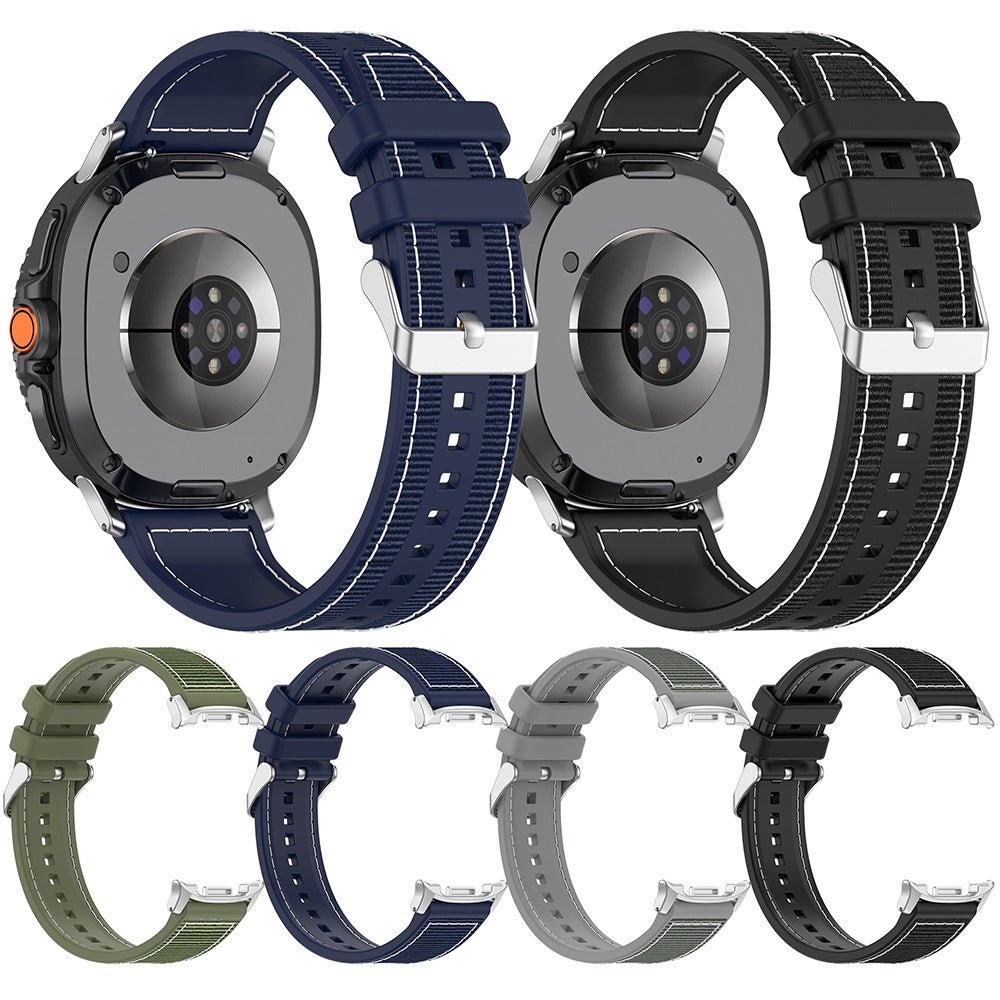 Bracelet Techsuit W051 pour Samsung Galaxy Watch 8 Classic / Watch8 44mm / Watch 8 40mm, Bleu Foncé