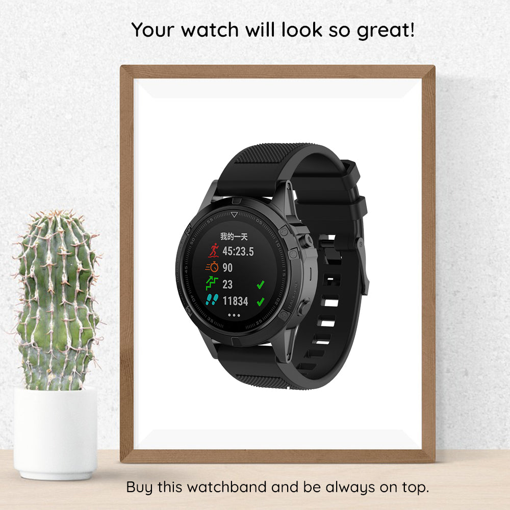 Techsuit W058 Strap for Garmin Instinct / Approach / Fenix Watch Series, 20mm, Black