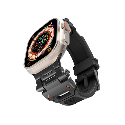 Techsuit W064 Armband für Apple Watch 49mm / 46mm / 45mm / 44mm / 42mm Serie, Schwarz
