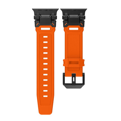 Techsuit W064 Armband für Apple Watch 49mm / 46mm / 45mm / 44mm / 42mm Serie, Schwarz Orange