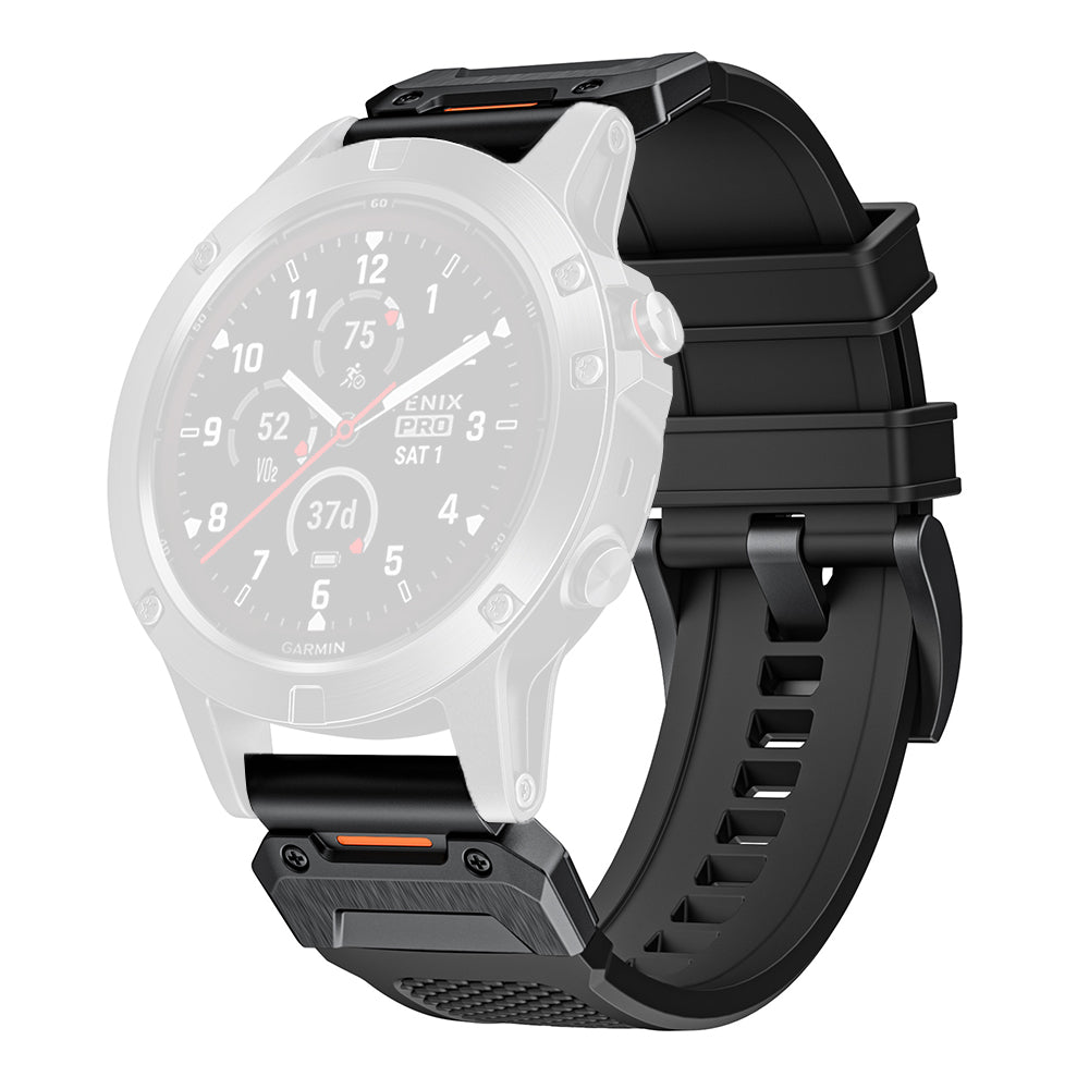 Bracelet Techsuit W068 pour Garmin Watch Fenix Series, 26mm, Noir