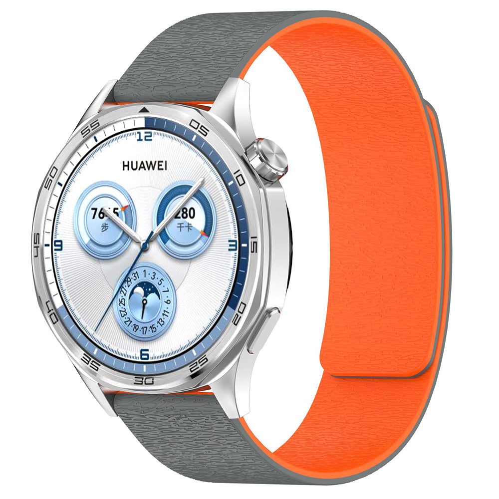 Techsuit W074 Armband für Huawei Watch / Garmin Watch Series, 18mm, Grau Orange