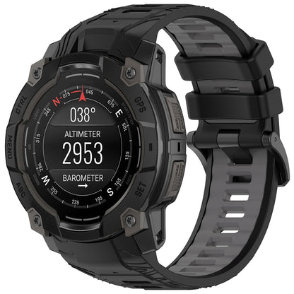 Techsuit W077 Armband für Garmin Instinct 3 50mm Solar / Instinct 3 50mm, Schwarz Grau