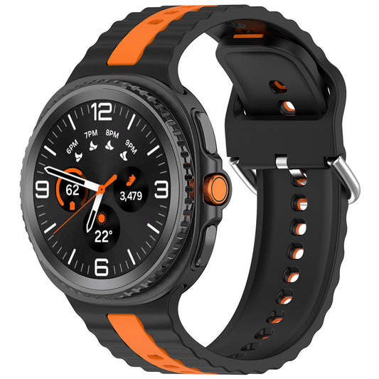Techsuit W078 Strap for Samsung Galaxy Watch 8 Classic / Watch8 44mm / Watch 8 40mm, Black Orange