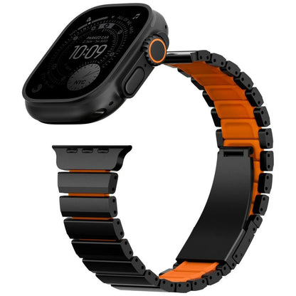 UNIQ Strova Flex Armband für Apple Watch 49mm / 46mm / 45mm / 44mm / 42mm Serien, Schwarz Orange