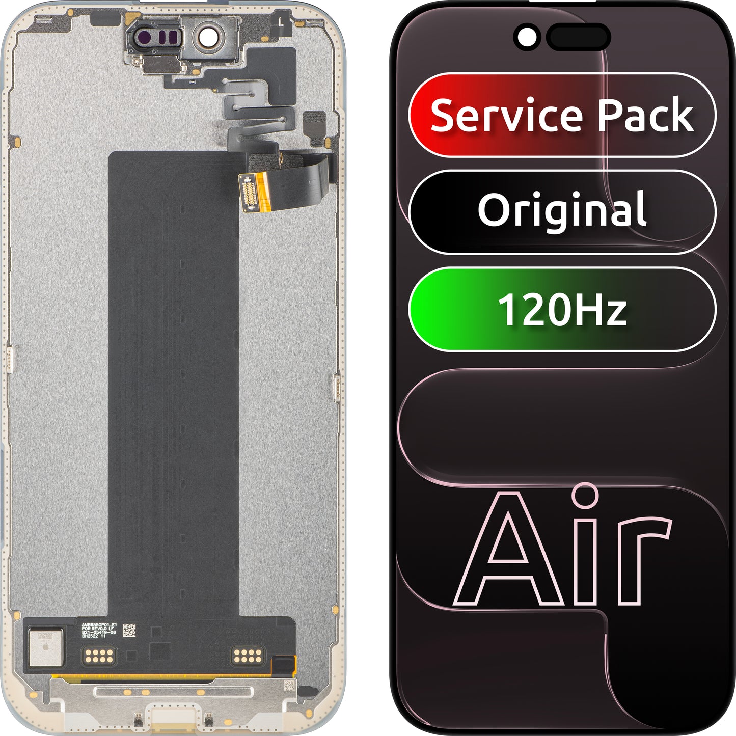 Apple iPhone 17 Air Touchscreen-Display mit Rahmen, Schwarz, Service Pack 661-55240