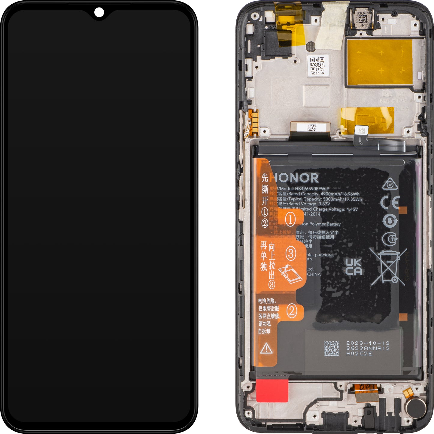 Touchscreen Display Touchscreen Honor X5, mit Rahmen, Blau (Ozeanblau), Service Pack 0235AENL 