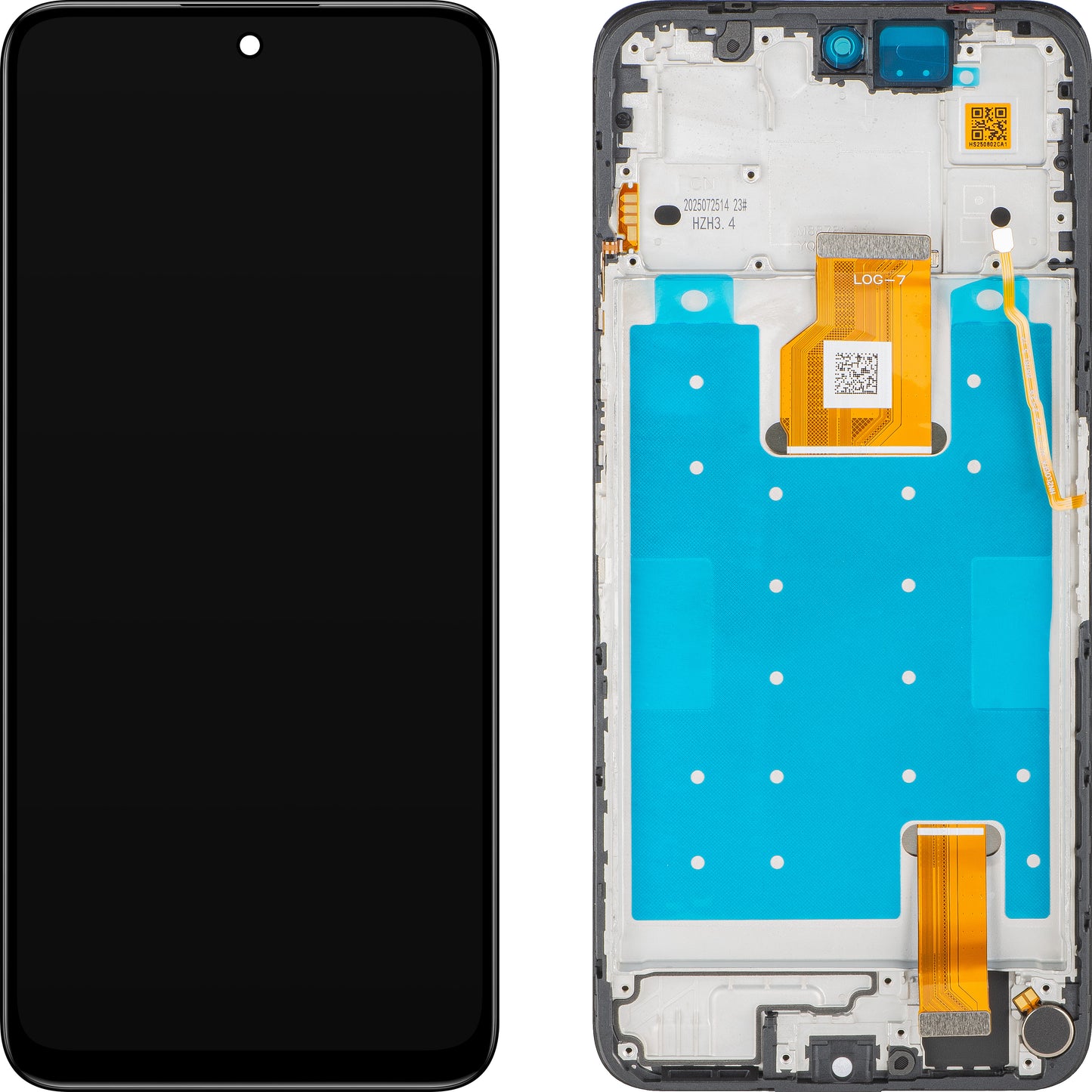 Display mit Touchscreen Honor X7d 5G / 400 Smart 4G / X7d 4G, mit Rahmen, Schwarz, Service Pack 0235AQWY