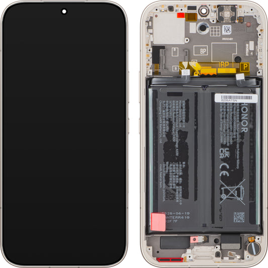 Écran tactile Honor 600, avec cadre et batterie, doré (Golden White), Service Pack 0235ATSN