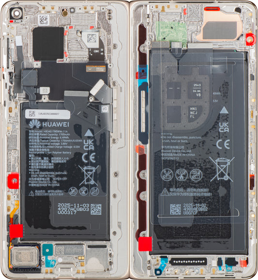 Écran tactile Huawei Mate X7 avec cadre et batterie, doré, Service Pack 02357JRJ