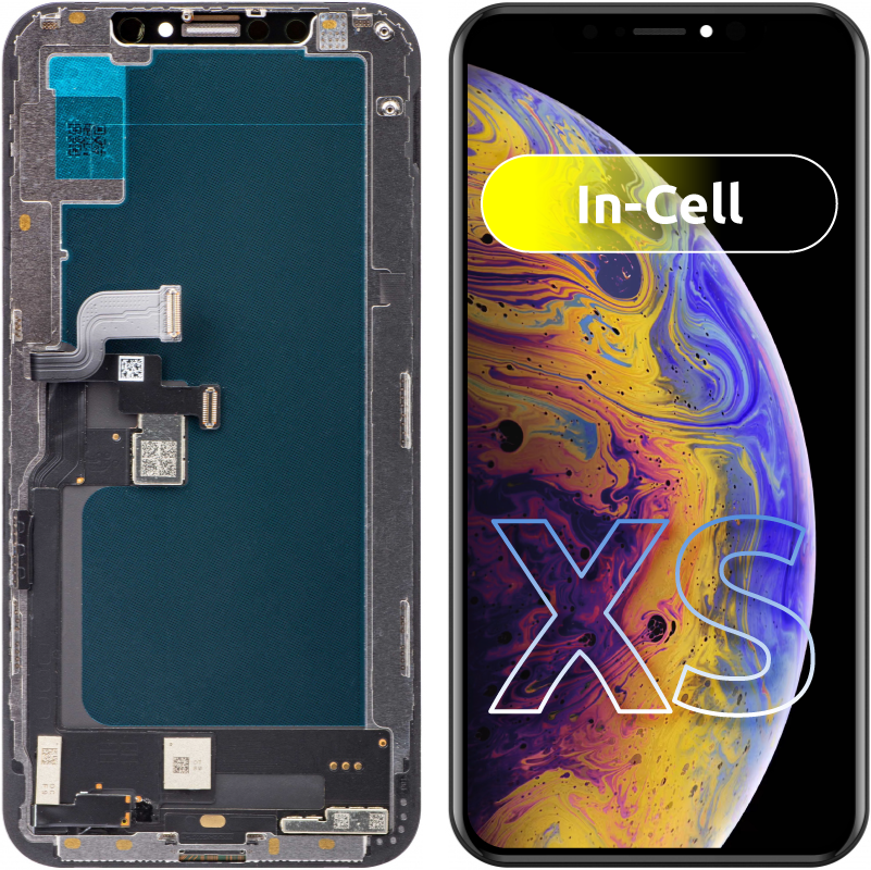 Touchscreen Display JK für Apple iPhone XS, mit Rahmen, In-Cell LCD Version, Schwarz