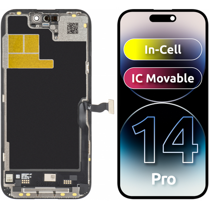 JK Touchscreen Display for Apple iPhone 14 Pro, with Frame, In-Cell IC Movable LCD Version, Black 