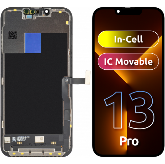 JK Touchscreen Display für Apple iPhone 13 Pro, mit Rahmen, LCD In-Cell IC beweglich, Schwarz